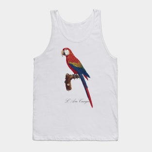 Scarlet Macaw Parrot / L' Ara Canga - Jacques Barraband 19th century Illustration Tank Top